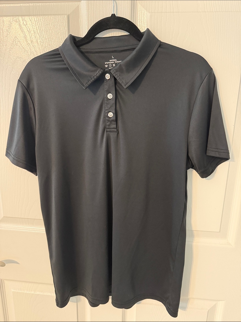 Women’s Black Performance Polo Golf Shirt - Classic Short Sleeve